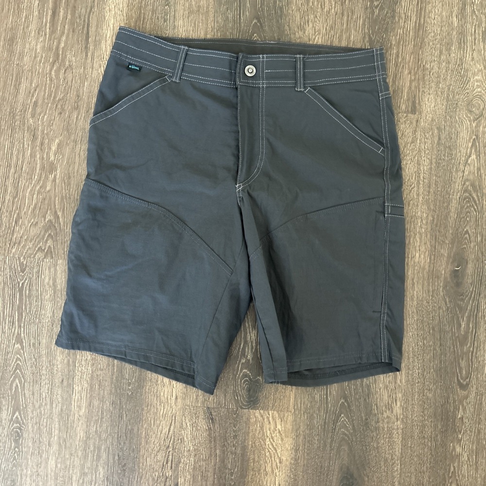 Kuhl Men's Cargo Shorts in Charcoal with Contrast Stitching